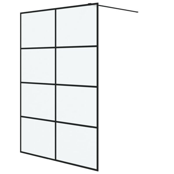 vidaXL Inloopdouchewand 140x195 cm mat ESG-glas zwart
