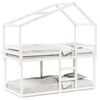 vidaXL Stapelbed met bedhuis massief grenenhout wit 80x200 cm