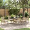 vidaXL Tuin eettafelset met kussen 7 pcs Beige poly rattan