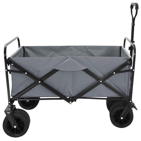 vidaXL Vouwbare Handtrolley Grijs 89 x 63 x 96 cm Staal en Oxford stof