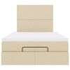 vidaXL Ottoman bed met matras 120x190cm stof cr&egrave;mekleurig