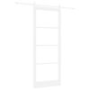 vidaXL Schuifdeur ORKDAL Wit 93 x 232 cm Massief grenenhout en glas