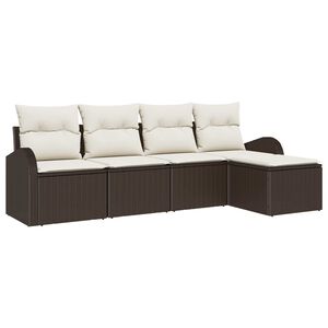 vidaXL Tuin Sofa Set 5 pcs Bruin poly rattan