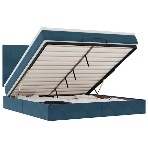 vidaXL Ottoman bed met matrassen en LED's 160x200cm fluweel