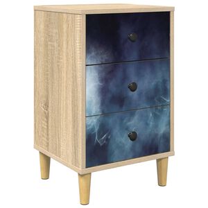 vidaXL Nachtkastje RAALTE Sonoma Eiken 36 x 33 x 60 cm Bewerkt hout