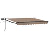 vidaXL Handbediende luifel met LED's Taupe 100% Polyester en Aluminium