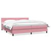 vidaXL Boxspring met matras fluweel roze 180x210 cm