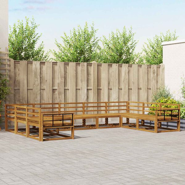 vidaXL Buiten bankenset 9 pcs Naturel Massief Acaciahout