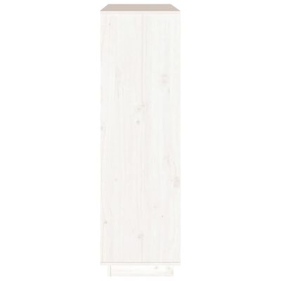 vidaXL Hoge kast 110,5x35x117 cm massief grenenhout wit