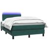 vidaXL Boxspring met matras en LED fluweel donkergroen 120x220 cm