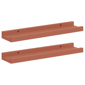 vidaXL Wandplank 2 st Rood 40 x 9 x 3 cm Bewerkt hout