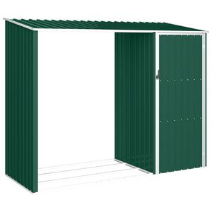 vidaXL Brandhoutschuur 245x98x159 cm gegalvaniseerd staal groen
