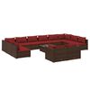 vidaXL 13-delige Loungeset met kussens poly rattan bruin