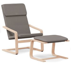 vidaXL Relaxstoel met voetenbank stof taupe