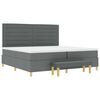 vidaXL Boxspring bed met matras Donkergrijs 200 x 200 cm Stof