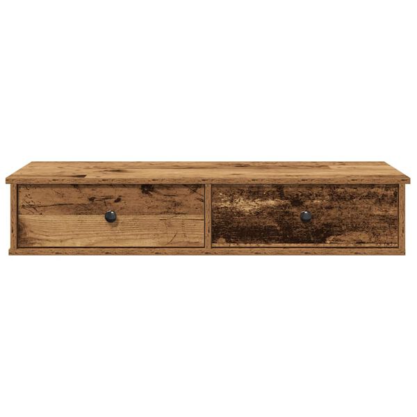 vidaXL Wandschap met lades 100x37,5x19 cm bewerkt hout oud houtkleurig