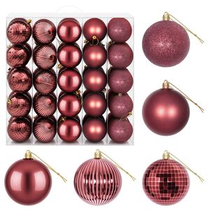 vidaXL Kerstballen set 50 st Wijnrood 8 cm Polystyreen