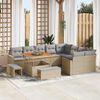 vidaXL Tuin Sofa Set met kussen met opslag 12 pcs beige en lichtgrijs