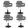vidaXL Eetkamerstoelen 4 st draaibaar stof lichtgrijs