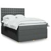 vidaXL Boxspring met matras stof donkergrijs 140x200 cm