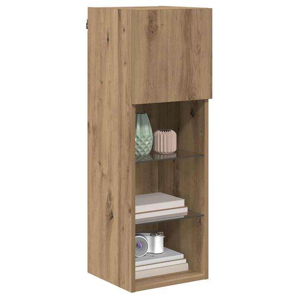 vidaXL Wandgemonteerd tv-meubel Artisan Eiken 30,5 x 30 x 90 cm