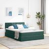 vidaXL Opbergbed met LED met matras Donkergroen 140 x 190 cm Fluweel