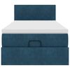 vidaXL Ottoman bed met matras 90x190cm fluweel donkerblauw