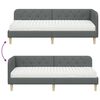 vidaXL Hoekbedframe met matras Donkergrijs 80 x 200 cm Stof