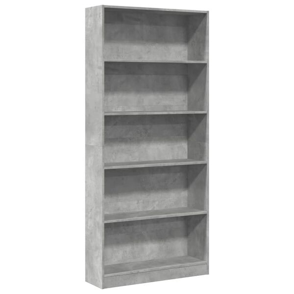vidaXL Boekenkast 80x24x176 cm bewerkt hout betongrijs