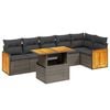 vidaXL 7-delige Loungeset met kussens poly rattan grijs