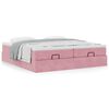 vidaXL Ottoman bed met matrassen 200x200cm fluweel roze
