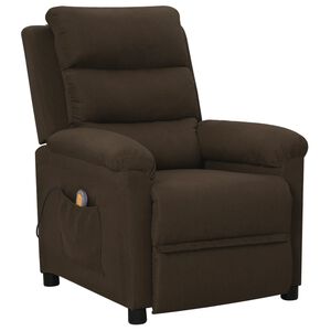 vidaXL Massagestoel stof donkerbruin