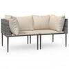 vidaXL Tuinhoekbanken met kussens 2 st poly rattan grijs