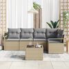 vidaXL Tuin Sofa Set met kussen met opslag 6 pcs Beige en Licht Grijs