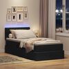 vidaXL Opbergbed met LED met matras met LED Zwart 90 x 200 cm Stof