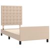 vidaXL Bedframe met hoofdbord kunstleer cappuccinokleurig 100x200 cm