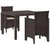 vidaXL Tuin Eetset 3 st Bruin Polypropyleen
