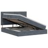 vidaXL Opslag bed met matras Donkergrijs 160 x 200 cm Fluweel