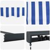 vidaXL Luifel uittrekbaar 4,5x3 m stof en aluminium blauw en wit
