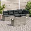 vidaXL Tuin Sofa Set met kussen 7 pcs Lichtgrijs poly rattan