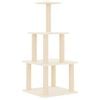 vidaXL Kattenmeubel met sisal krabpalen 111 cm cr&egrave;mekleurig