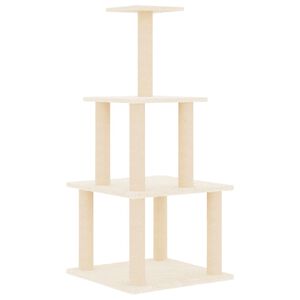vidaXL Kattenmeubel met sisal krabpalen 111 cm cr&egrave;mekleurig