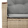 vidaXL Tuinbank 2-zits met kussens poly rattan beige