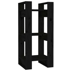 vidaXL Boekenkast/kamerscherm 41x35x91 cm massief grenenhout zwart