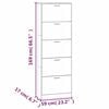 vidaXL Schoenenkast 59x17x169 cm bewerkt hout gerookt eikenkleurig