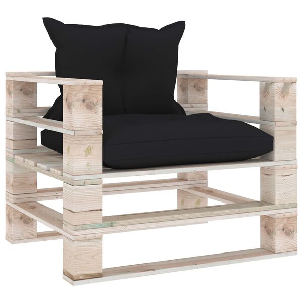 vidaXL 6-delige Loungeset met kussens pallet grenenhout