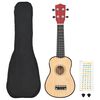 vidaXL Ukuleleset met tas voor kinderen sopraan 23'' lichthoutkleurig