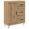 vidaXL Hoge kast met lade 2 pcs Artisan Eiken Ge&euml;ngineerd hout en glas