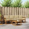 vidaXL Buiten bankenset 5 pcs Natuurlijk en Beige Massief Acaciahout