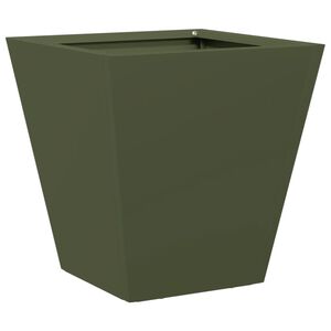 vidaXL Plantenbak 30x30x30 cm staal olijfgroen